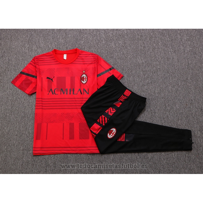 Chandal del AC Milan Manga Corta 2022-2023 Rojo